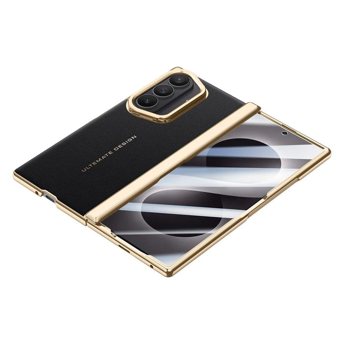 For Samsung Galaxy Z Fold8 Ultra Case with Tempered Glass Screen Protector Lens Kickstand Electroplated Phone Cover - Black - 5