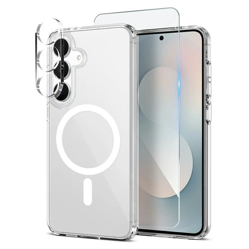NORTHJO for Samsung Galaxy S25 FE Magnetic Case PC + TPU Phone Cover Set with Front Screen Protector + Lens Film - 1