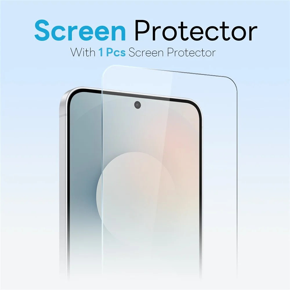 NORTHJO for Samsung Galaxy S25 FE Magnetic Case PC + TPU Phone Cover Set with Front Screen Protector + Lens Film - 3