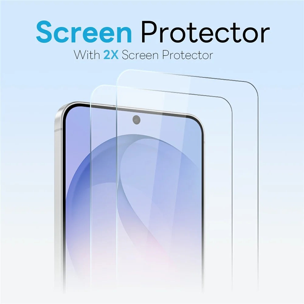NORTHJO 5 in 1 Set for Samsung	Galaxy S26 FE Magnetic Case PC + TPU Phone Cover with 2 Front Screen Protector + 2 Lens Film - Transparent - 3