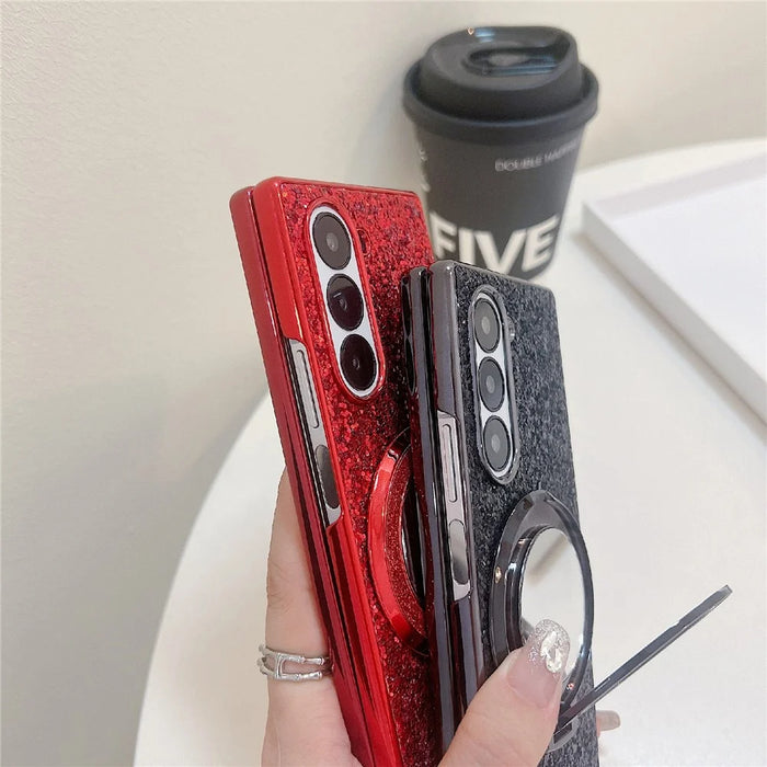 For Samsung Galaxy Z Fold8 Ultra Case Kickstand TPU+PC Phone Cover with Mirror - Blue - 5