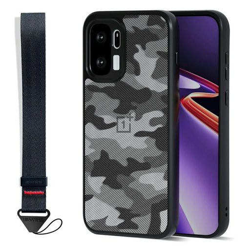 IBMRS Mobile Cover for OnePlus Ace 6 Ultra 5G Soft TPU + Hard PC Case with Wrist Strap (Precision Cutouts) - Artistic Camouflage - 1