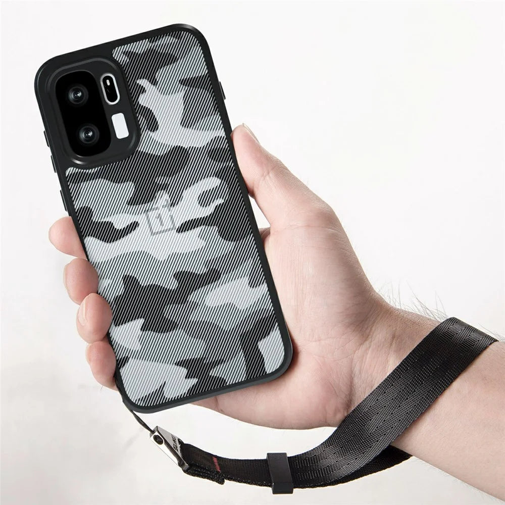 IBMRS Mobile Cover for OnePlus Ace 6 Ultra 5G Soft TPU + Hard PC Case with Wrist Strap (Precision Cutouts) - Artistic Camouflage - 3