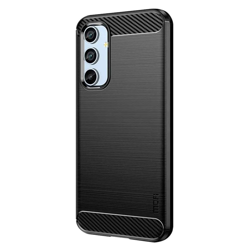 MOFI JK TPU Series-1 Drop-proof Phone Case for Samsung Galaxy A54 5G, Carbon Fiber Brushed Protective TPU Phone Back Cover - Black - 2