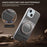 For iPhone 14 Case Magnetic Kickstand PU Leather + PC + TPU Gradient Phone Cover - Black - 6