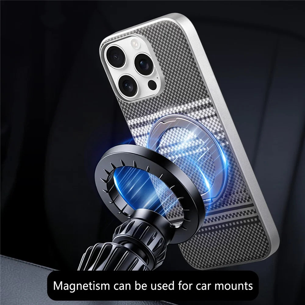 For iPhone 16 Pro Case Magnetic Kickstand PU Leather + PC + TPU Gradient Phone Cover - Black - 5