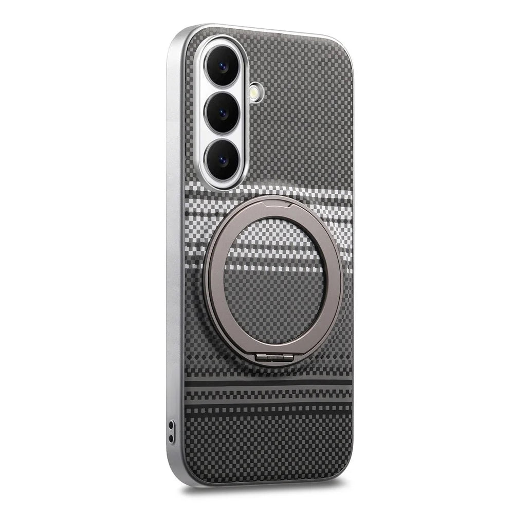 For Samsung Galaxy S26+ Case Magnetic Kickstand PU Leather + PC + TPU Gradient Phone Cover - Black - 2