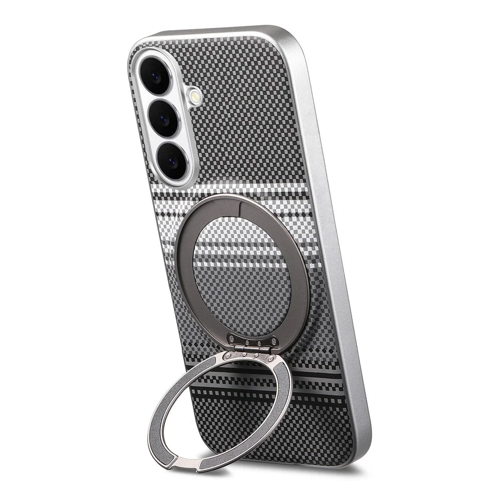 For Samsung Galaxy S26+ Case Magnetic Kickstand PU Leather + PC + TPU Gradient Phone Cover - Black - 3
