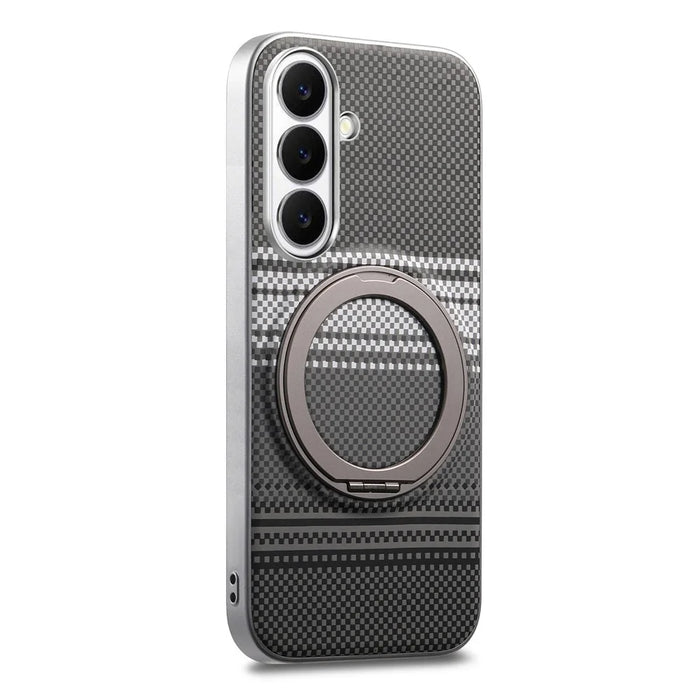 For Samsung Galaxy S25+ / S24+ Case Magnetic Kickstand PU Leather + PC + TPU Gradient Phone Cover - Black - 2