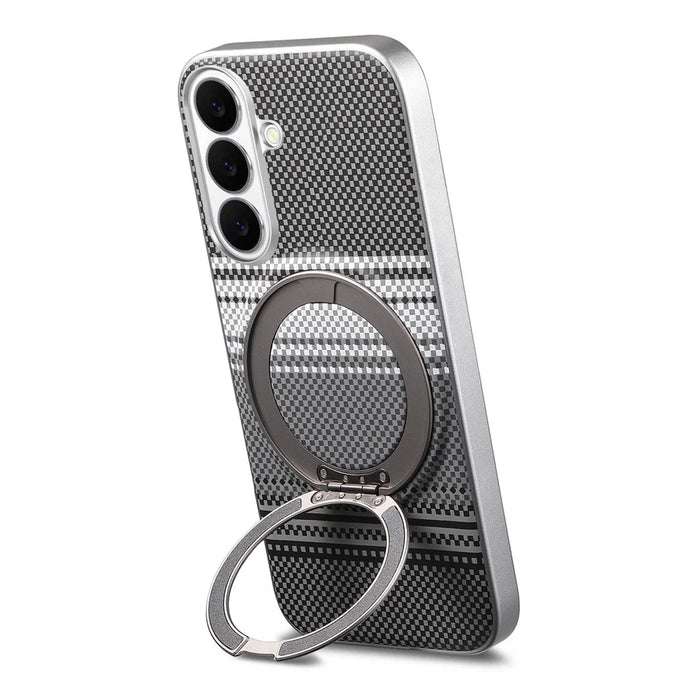 For Samsung Galaxy S25+ / S24+ Case Magnetic Kickstand PU Leather + PC + TPU Gradient Phone Cover - Black - 3