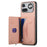 For Nothing Phone (4a) Pro Case Zipper Card Holder Kickstand Jeans Cloth Texture Leather Back Cover - Pink - 4