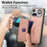 For Nothing Phone (4a) Pro Case Zipper Card Holder Kickstand Jeans Cloth Texture Leather Back Cover - Pink - 6