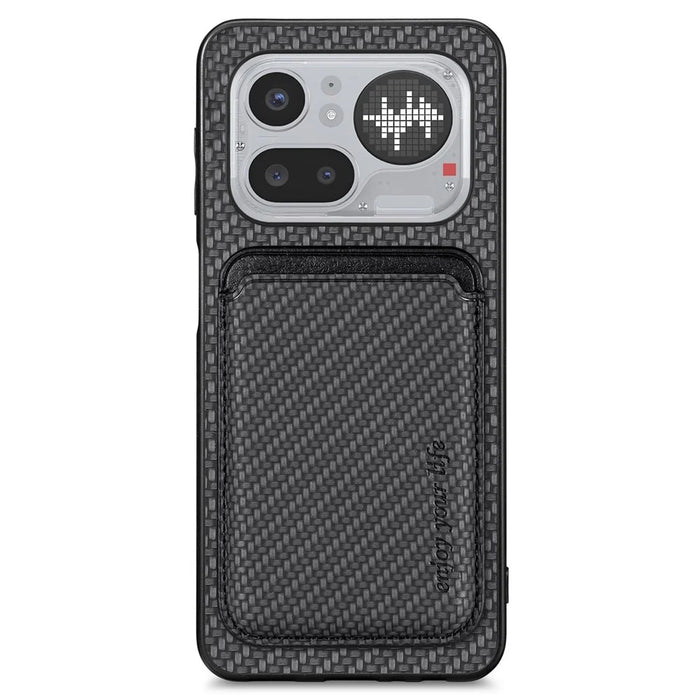 For Nothing Phone (4a) Pro Magnetic Case Detachable Card Holder Phone Back Cover - Black - 1