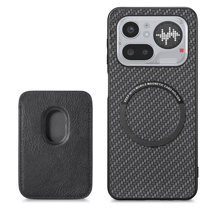 For Nothing Phone (4a) Pro Magnetic Case Detachable Card Holder Phone Back Cover - Black - 2
