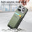For Nothing Phone (4a) Pro Case Cloth Texture Leather + PC + TPU Phone Cover with Card Holder Kickstand - Green - 7
