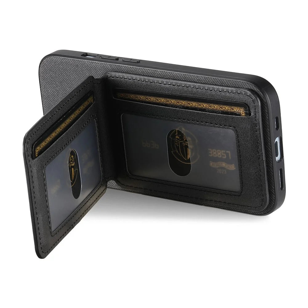 For Nothing Phone (4a) Pro Case Cloth Texture Leather + PC + TPU Phone Cover with RFID Blocking Card Holder - Black - 5