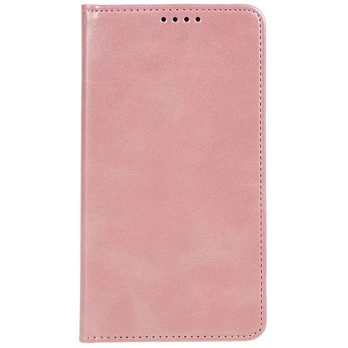 For Samsung Galaxy S26 FE Case Strong Magnetic PU Leather Phone Cover Calf Texture - Rose Gold - 6