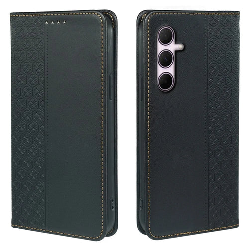 For Samsung Galaxy S26 FE Case Four Leaf Clover Leather Flip Phone Cover Stand Wallet - Black - 1