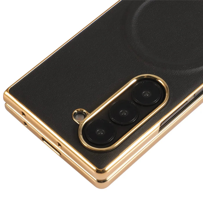 For Samsung Galaxy Z Fold8 Ultra Magnetic Case Nappa Texture PU + TPU + PC Phone Back Cover - Black - 5