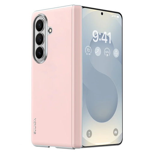 SULADA For Samsung Galaxy Z Fold8 Ultra Magnetic Case Leather Back Cover Hinge Protection - Pink - 1