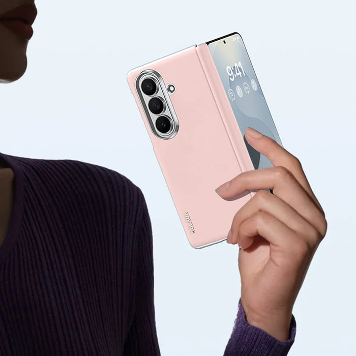 SULADA For Samsung Galaxy Z Fold8 Ultra Magnetic Case Leather Back Cover Hinge Protection - Pink - 7
