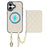 For iPhone 17 Magnetic Case Detachable Card Holder Kickstand PU Leather Phone Back Cover with Wrist Strap + Long Strap - White - 2