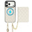 For iPhone 17 Pro Magnetic Case Detachable Card Holder Kickstand PU Leather Phone Back Cover with Wrist Strap + Long Strap - White - 2