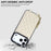 For iPhone 17 Pro Magnetic Case Detachable Card Holder Kickstand PU Leather Phone Back Cover with Wrist Strap + Long Strap - White - 7
