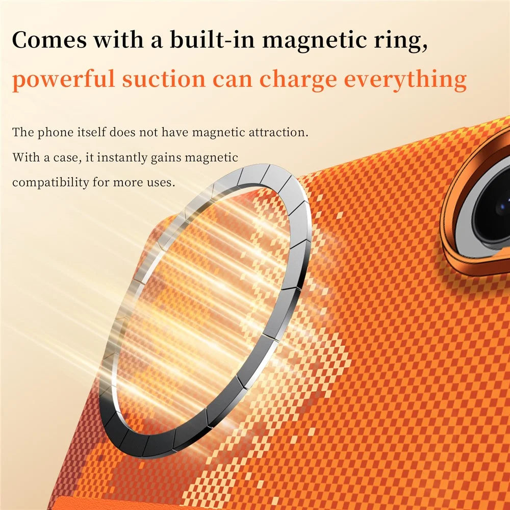SULADA for Samsung Galaxy Z Fold8 Ultra Magnetic Case Golden Mountain Pattern Skin-Feel Hard PC Slim Phone Cover - Orange - 7