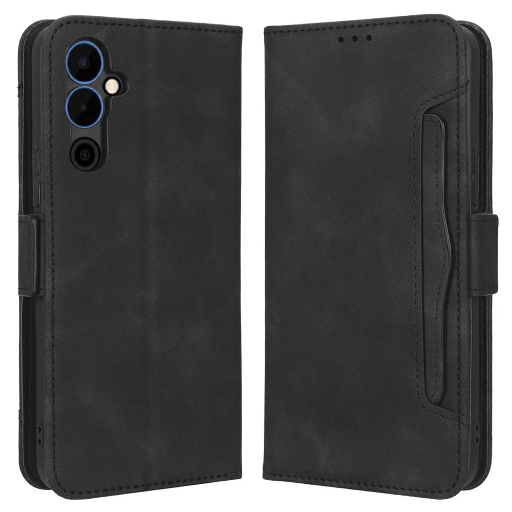 For TECNO Pova Neo 2 4G / LG6n Magnetic Closure Phone Cover Stand Multiple Card Slots PU Leather Wallet Case - Black - 1