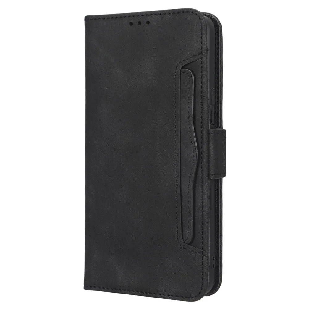 For TECNO Pova Neo 2 4G / LG6n Magnetic Closure Phone Cover Stand Multiple Card Slots PU Leather Wallet Case - Black - 7