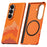 SULADA for Samsung Galaxy Z Fold7 5G Magnetic Case Golden Mountain Pattern Skin-Feel Hard PC Slim Phone Cover - Orange - 1