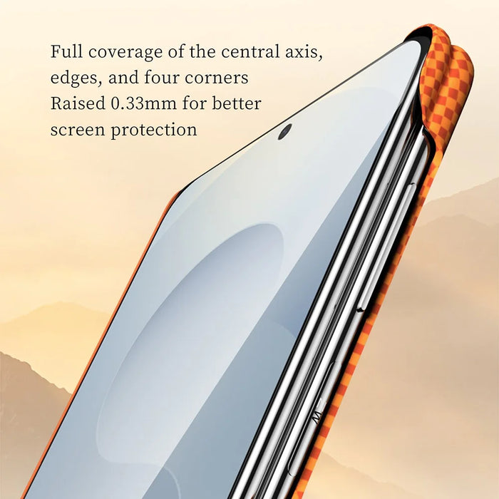 SULADA for Samsung Galaxy Z Fold7 5G Magnetic Case Golden Mountain Pattern Skin-Feel Hard PC Slim Phone Cover - Orange - 3
