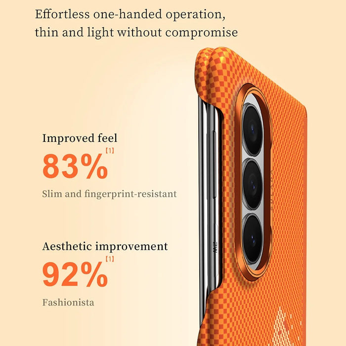 SULADA for Samsung Galaxy Z Fold7 5G Magnetic Case Golden Mountain Pattern Skin-Feel Hard PC Slim Phone Cover - Orange - 4