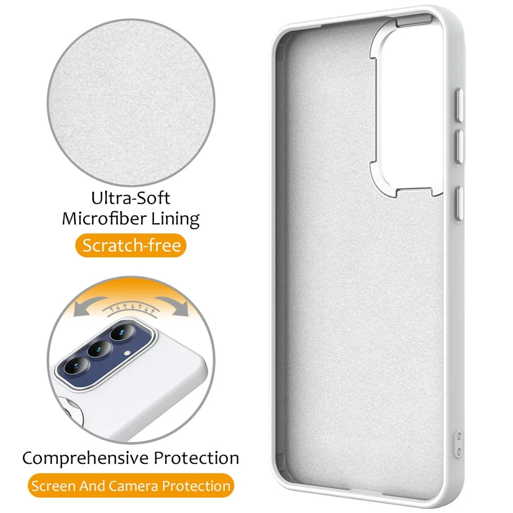 For Samsung Galaxy S26 FE Magnetic Case Rotating Ring Kickstand TPU + PC Back Cover - White - 3