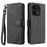 AZNS A2 for OnePlus Turbo 6X Pro 5G Leather Case with Wrist Strap RFID Blocking Wallet Stand Phone Cover - Black - 1