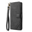 AZNS A2 for OnePlus Turbo 6X Pro 5G Leather Case with Wrist Strap RFID Blocking Wallet Stand Phone Cover - Black - 4