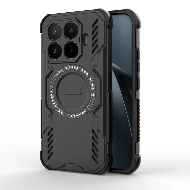 WANLONFENG for Xiaomi 17T Magnetic Case  DJ Series PC TPU Phone Cover with 2Pcs Tempered Glass Film - Black - 4