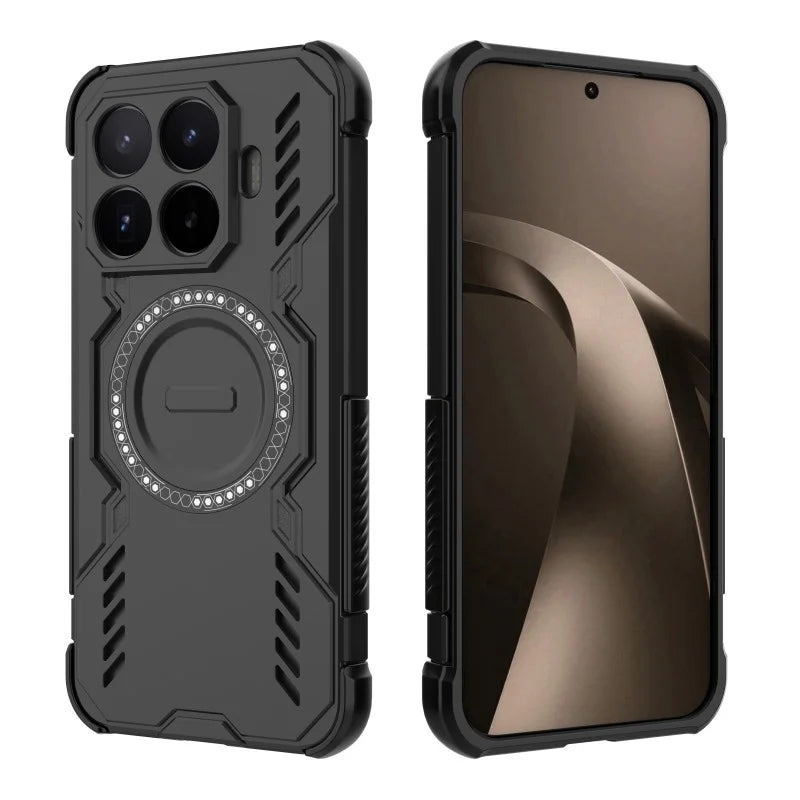 WANLONFENG for Xiaomi 17T Pro Magnetic Case  DJ Series PC TPU Phone Cover with 2Pcs Tempered Glass Film - Black - 3