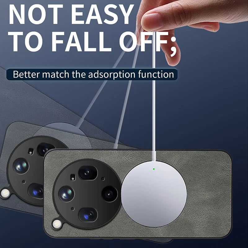 WANLONFENG for Oppo Find X9 Ultra 5G SD Series Magnetic Case Nappa Texture PC TPU Phone Cover with 2Pcs Screen Film - Grey - 3