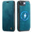 CASEME for iPhone 16e / iPhone 17e Case  053  Magnetic RFID Blocking Wallet Flip Leather Phone Cover - Retro Blue - 1
