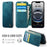 CASEME for iPhone 16e / iPhone 17e Case  053  Magnetic RFID Blocking Wallet Flip Leather Phone Cover - Retro Blue - 2