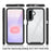 For Samsung Galaxy A27 5G Clear Case PC + TPU Phone Back Cover with PET Screen Film - Black - 6