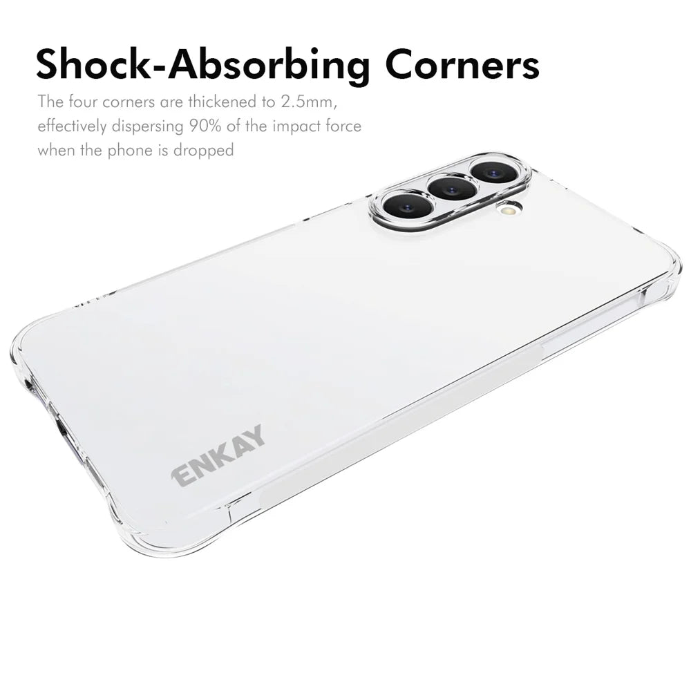HAT PRINCE for Samsung Galaxy S26 FE ENKAY  Clear Phone Case Shockproof Anti-slip TPU Cover - Transparent - 2