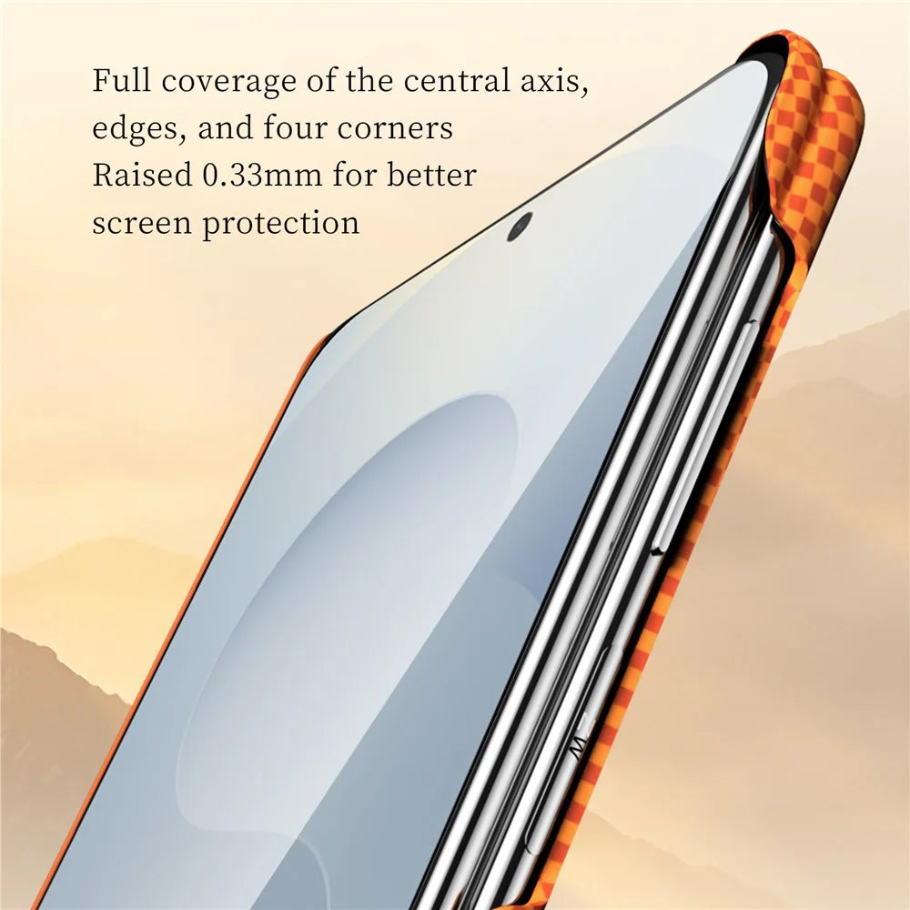 SULADA for Samsung	Galaxy Z Fold7 5G Case Golden Mountain Pattern Skin-Feel Hard PC Slim Phone Cover - Orange - 3