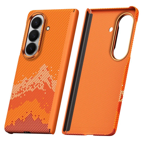 SULADA for Samsung Galaxy Z Fold8 Ultra Case Golden Mountain Pattern Skin-Feel Hard PC Slim Phone Cover - Orange - 1