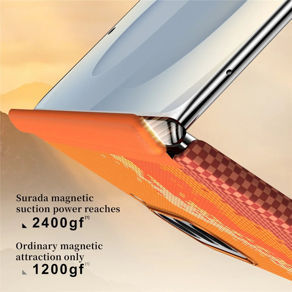 SULADA for Samsung Galaxy Z Fold8 Ultra Case Golden Mountain Pattern Skin-Feel Hard PC Slim Phone Cover - Orange - 6