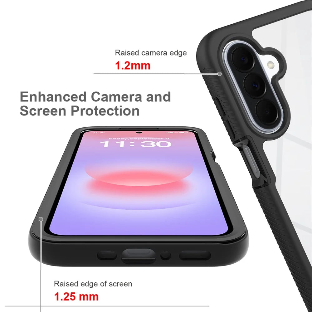 For Samsung Galaxy A27 5G Case Anti Drop 2 in 1 PC + TPU Phone Cover - Black - 4