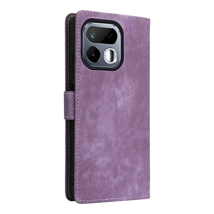For Realme 16T 5G Wallet Case RFID Blocking PU Leather Phone Cover Stand with Strap - Purple - 7