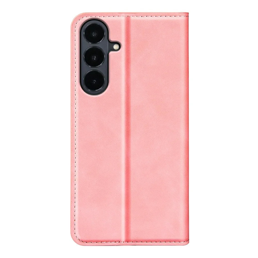 For Samsung Galaxy S26 FE Case Skin Touch Leather Wallet Phone Cover - Pink - 6